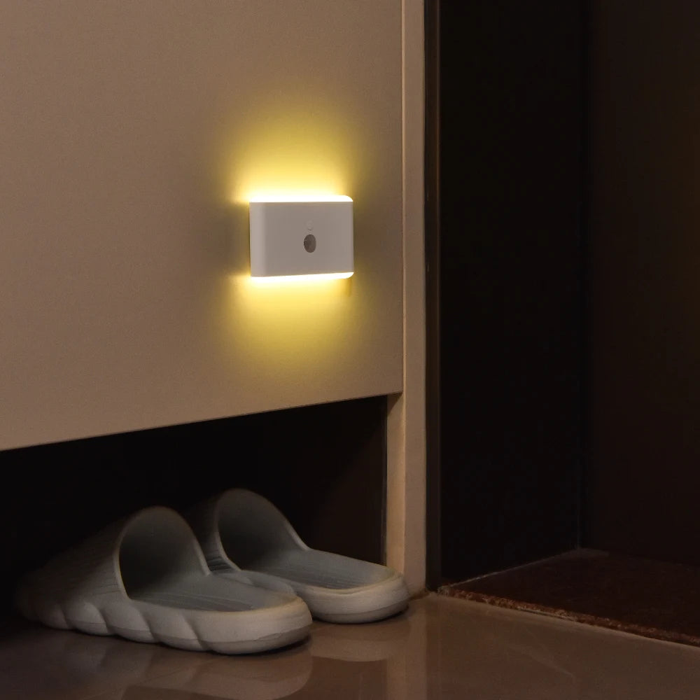LED Motion Sensor Night Light, 3 Modes Stair Lamp, Dimmable Lighting with Battery, for Indoor Bedroom Cabinet Gift Camping Decor