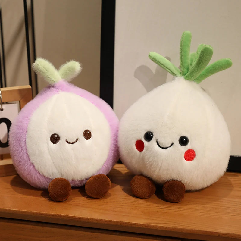 Squishy Vegetables Plush Toys Stuffed Garlic, Onion and Ginger Plush Pillows Soft Food Plush Toys for Kids Girls Birthday Gifts