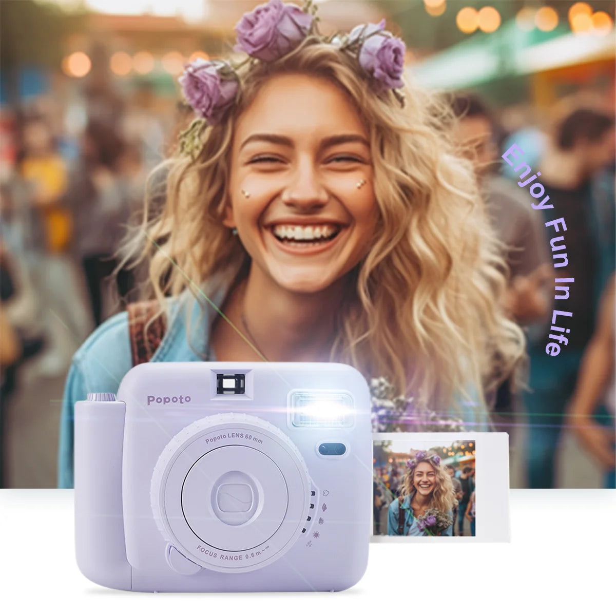 Mini Camera Instant Print Outdoor Portable Automatic Exposure Easy Use Children Birthday Gifts Suitable for Beginners Camera