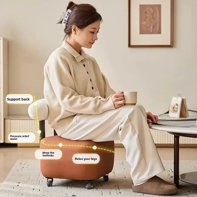 Household yo-stool simple shoe changing stool, backrest sofa pulley stool, universal wheel rotating creative low stool