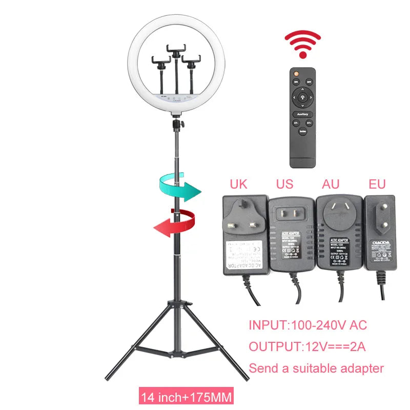 Ring Lights Three Color Temperature in10 inches 12inches and 14inches Set