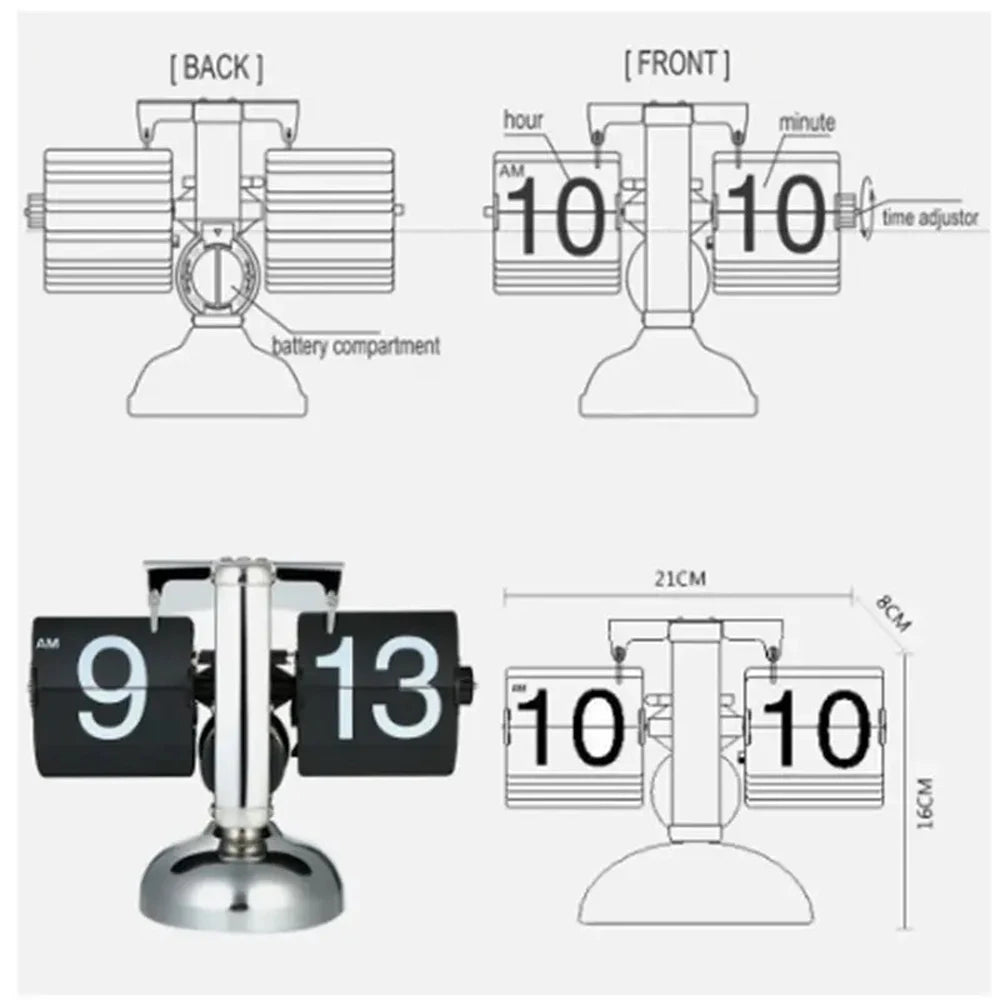 A Flipping Clock with Page Turning Automatically for Modern Home Decoration.Full of Sense of Technology.Battery Included as Gift