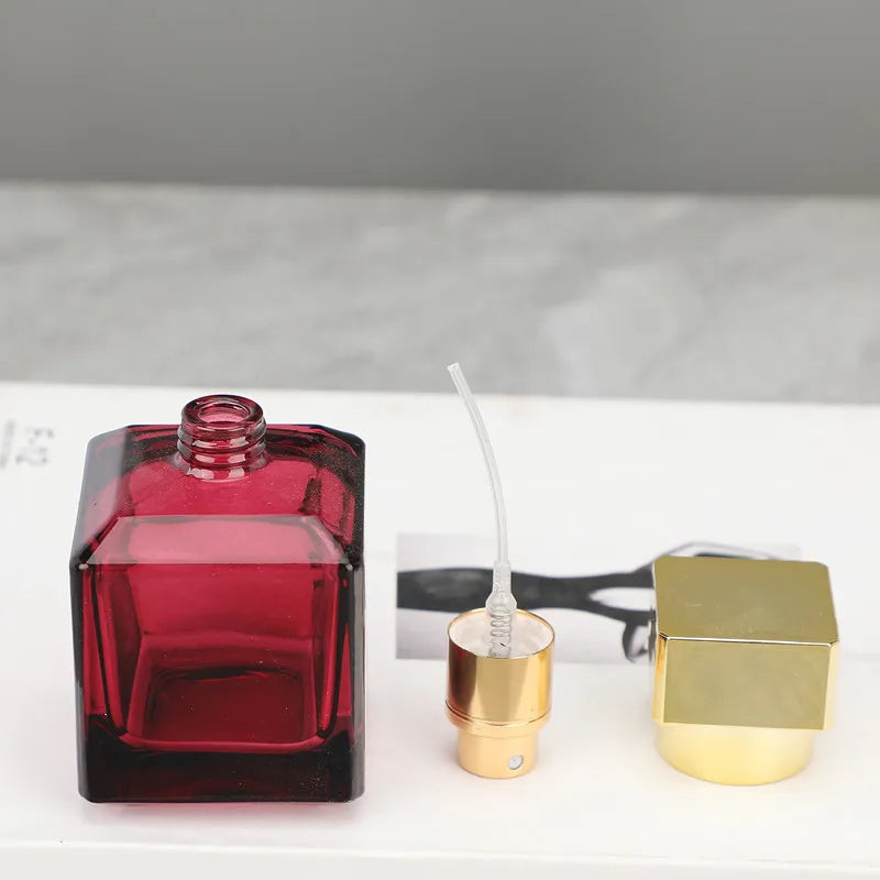 Perfume Bottle Spray 50ml High-end Glass Portable Travel Delicate Perfume Bottle Empty Bottle Dispenser