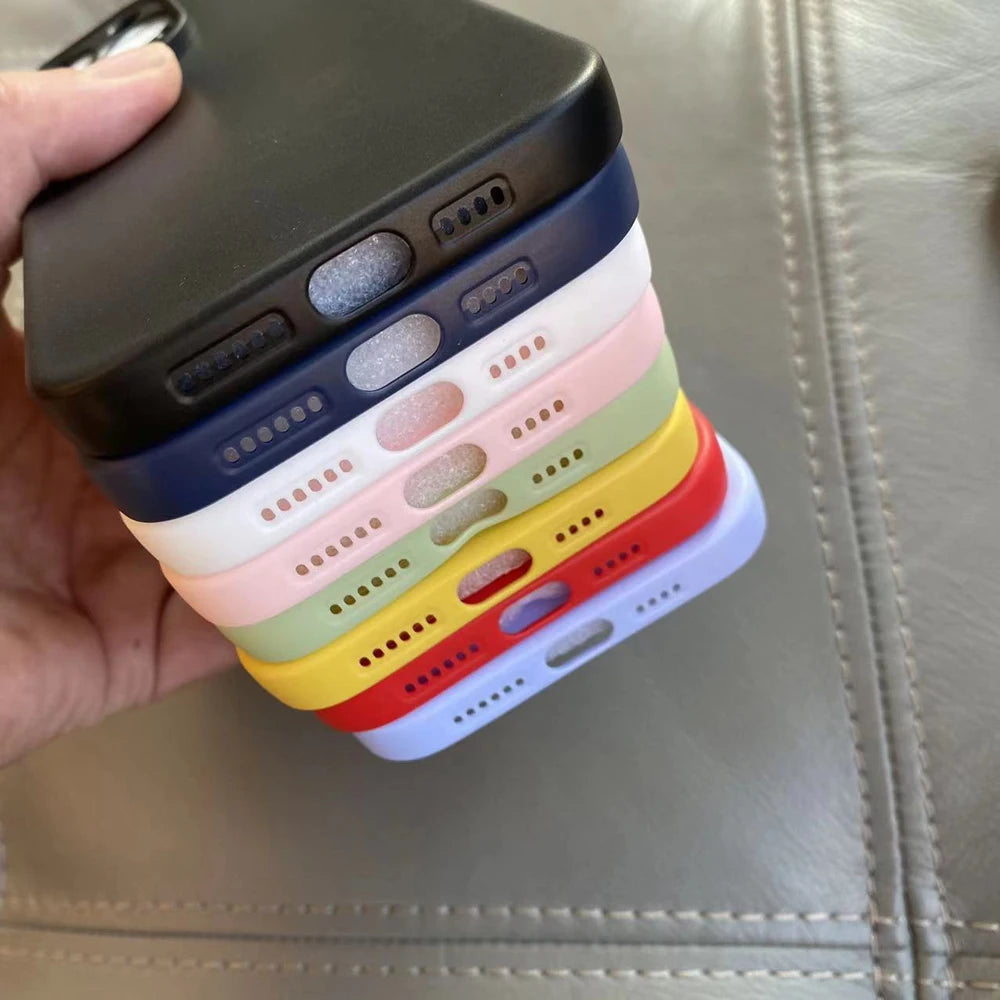 Luxury Matte Silicone Case For iphone 15 Pro Max 15 Plus Phone Cover For iphone15 Pro Max Soft TPU Back Cover Fundas