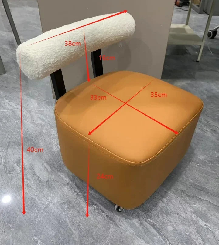 Household yo-stool simple shoe changing stool, backrest sofa pulley stool, universal wheel rotating creative low stool