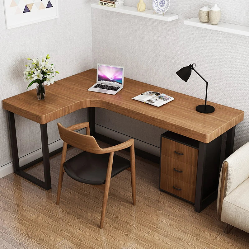 L Shape Wood Computer Desk Luxury Designer Funny Wooden Office Computer Desks Organizer Workbench Mesas De Computador Furniture