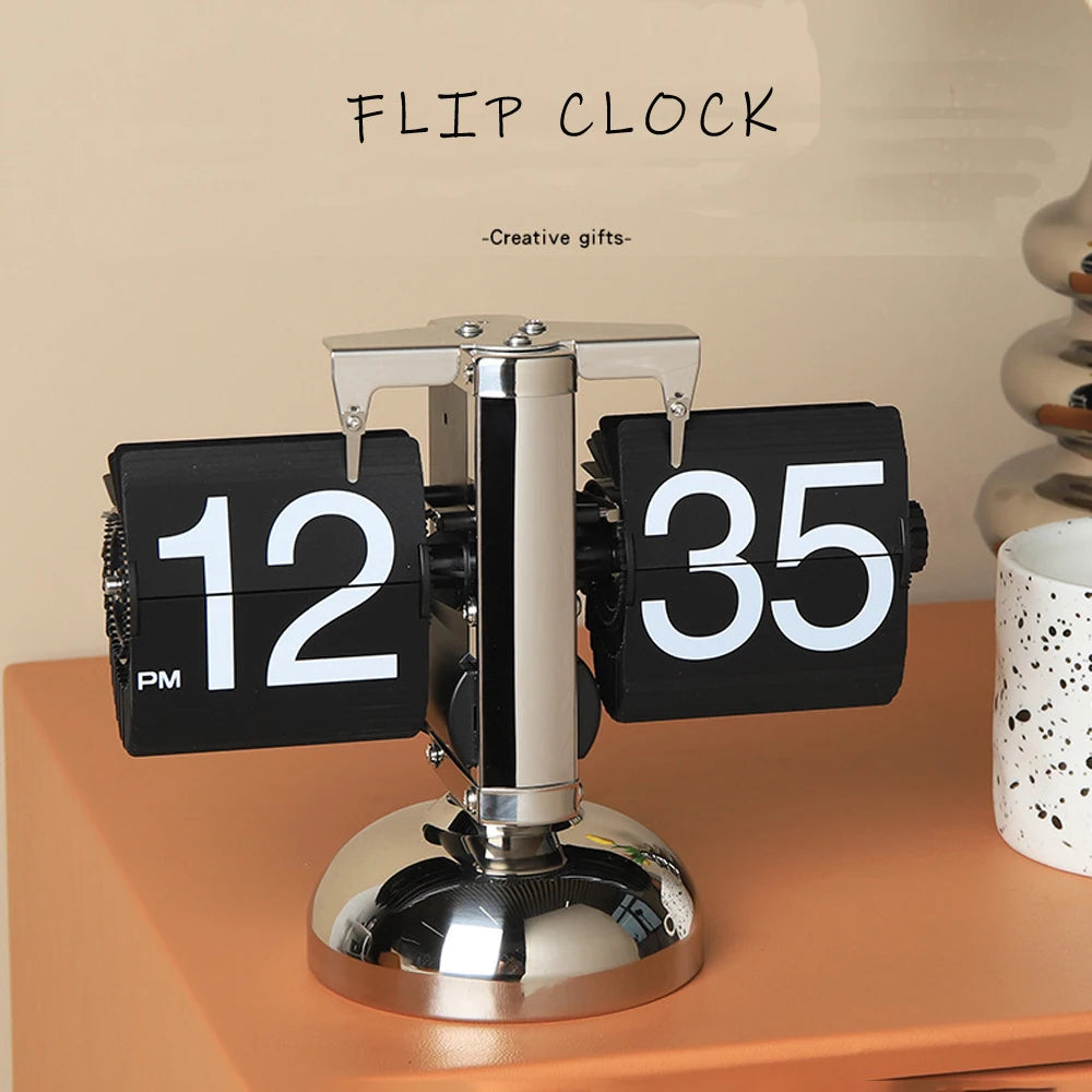 A Flipping Clock with Page Turning Automatically for Modern Home Decoration.Full of Sense of Technology.Battery Included as Gift