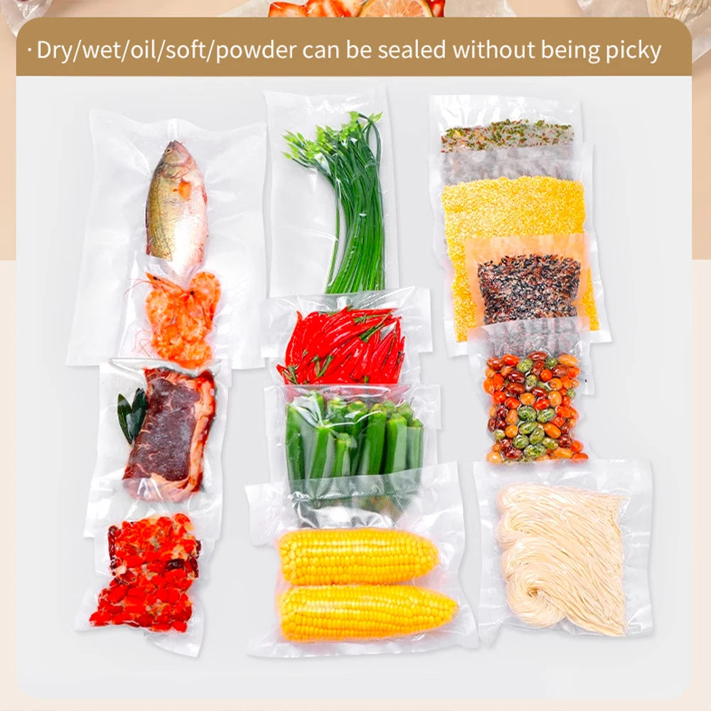 Vacuum Packaging Machine Food Vacuum Sealer Automatic Household Food Vacuum Sealing Machine Plastic Bag Sealer with Sealing Bags