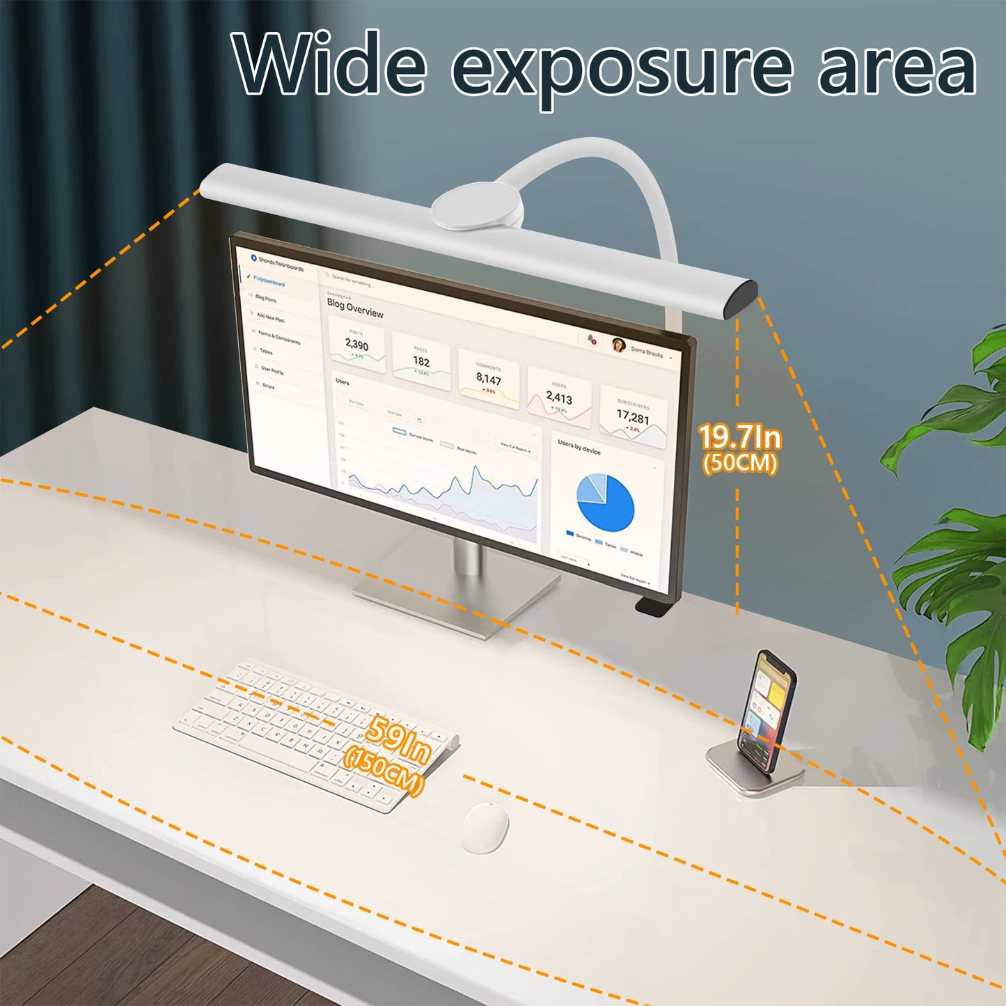 LED Desk Lamp for Office Home - Eye-Caring Architect Task Lamp 30 Lighting Modes Adjustable Flexible Gooseneck Clamp Light