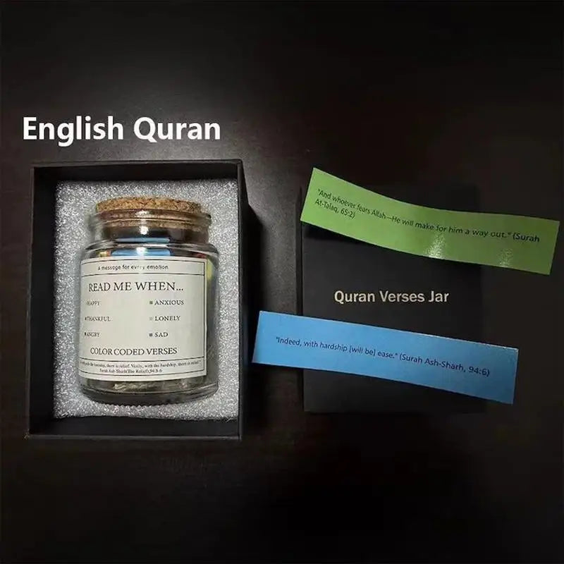 Quran Verse Jar Expresses Emotions And Feelings Glass Jar With Colored Quran Verses Muslim Prayer Jar Gifts Box