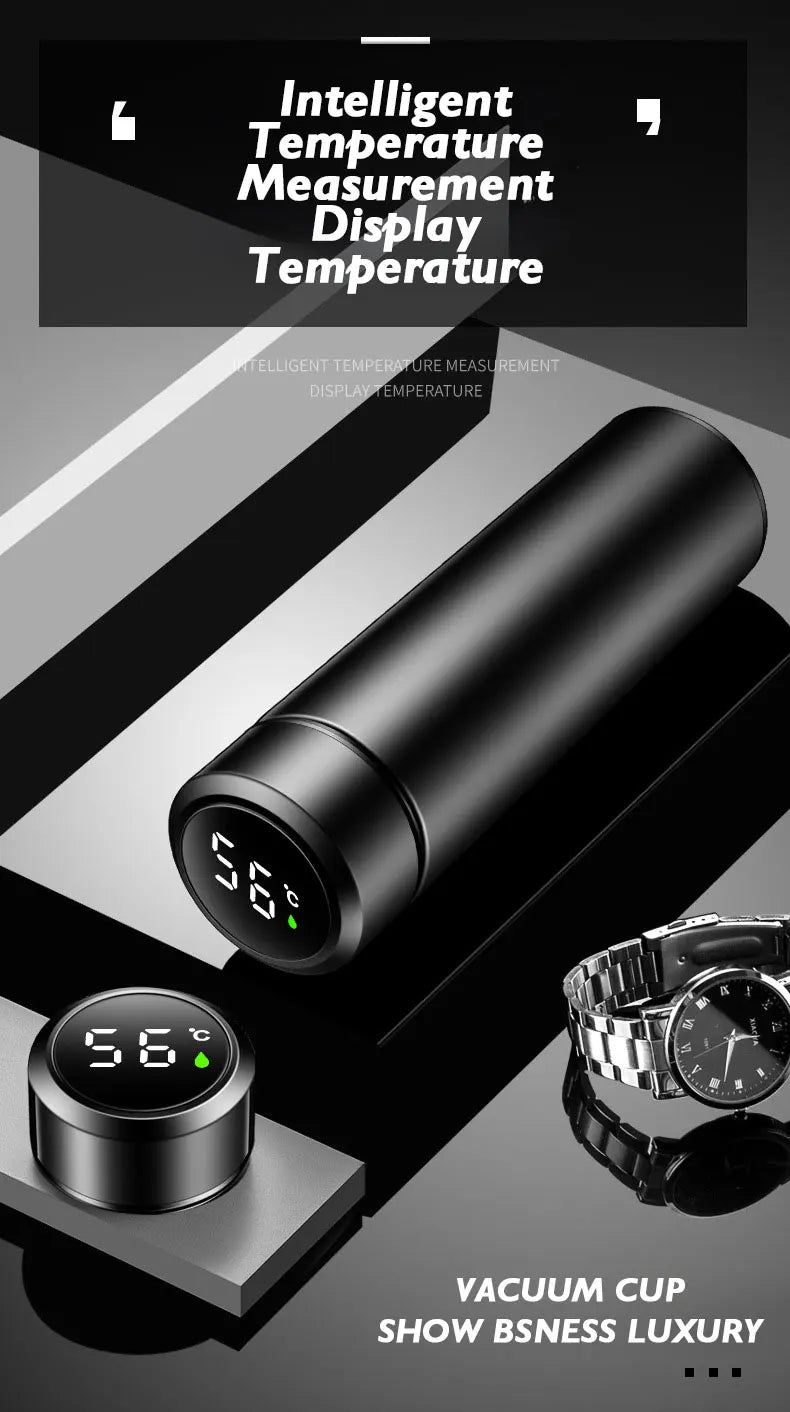 Smart Thermos Cup With Temperature Display 304 Stainless Steel Insulated Water Cup Business Gift Smart Temperature Bottles Water