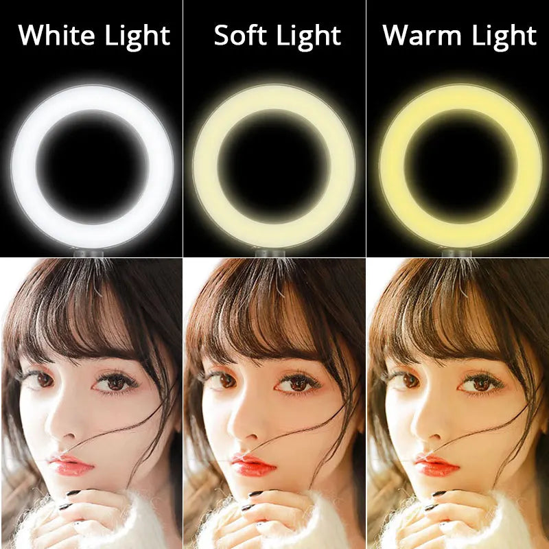 6.3 Inch LED Ring Lights Round Lamp Selfie Live Streaming USB Desktop Clip for Youtube Macbook PC Laptop Computer Tiktok Stream