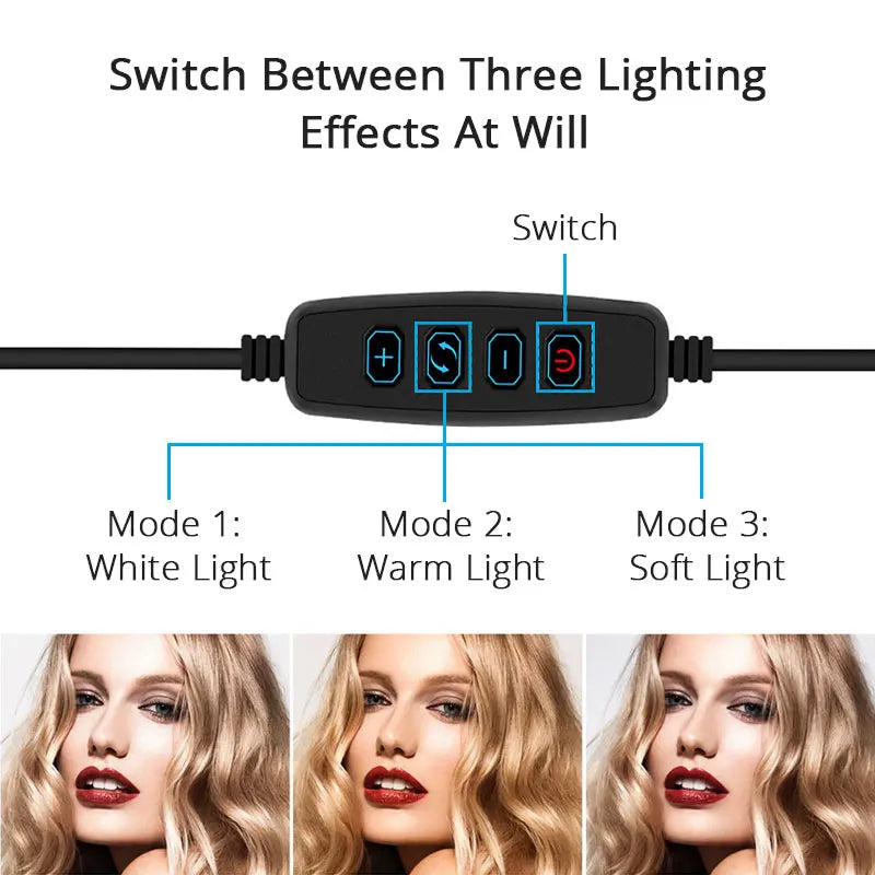 6.3 Inch LED Ring Lights Round Lamp Selfie Live Streaming USB Desktop Clip for Youtube Macbook PC Laptop Computer Tiktok Stream