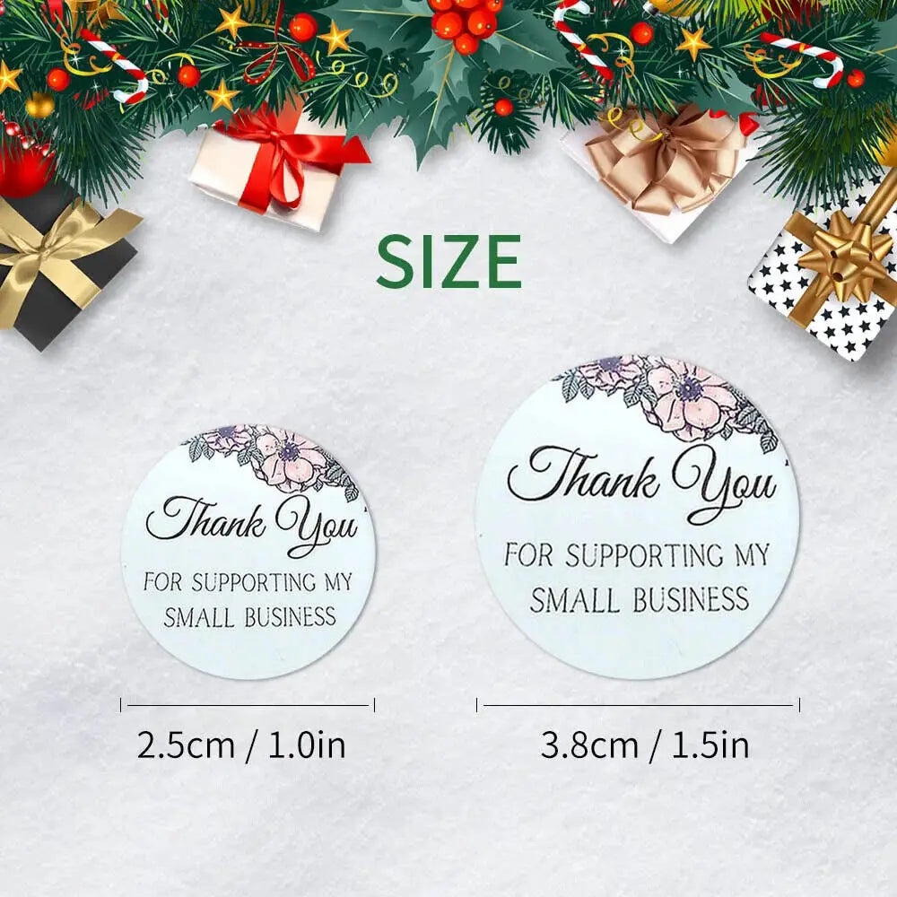500pcs Thank You For Supporting My Small Business Floral Sticker Gift Packaging Seal Label Scrapbooking Stationery Sticker
