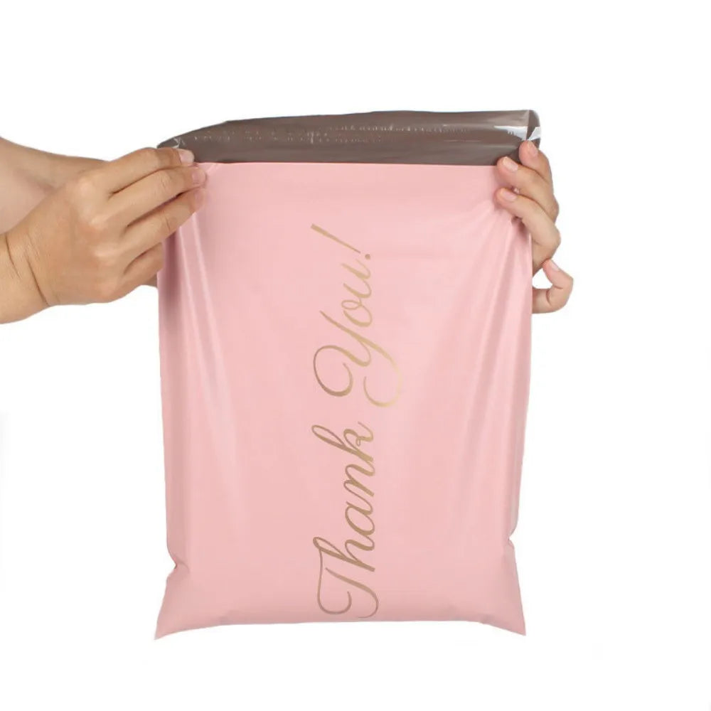 100pcs Pink Thank You Envelopes Shipping Bags Self Seal Packing Bags Sealed Express Bag Mailing Bag Express Packing Supplies