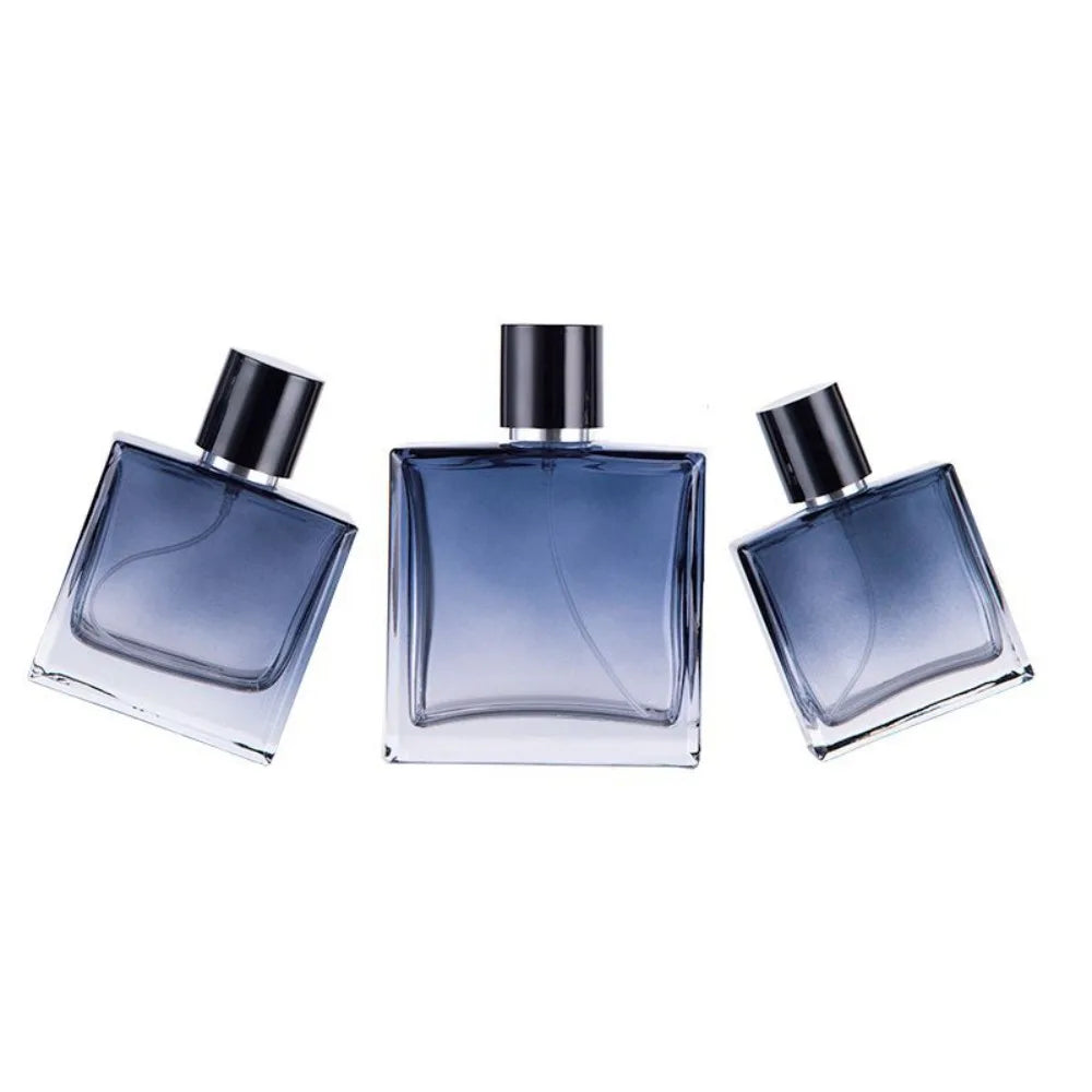 30/50/100ml Perfume Bottle Square Gradient Colorful Glass Empty Pump Spray Refillable Cosmetic Container Portable Spray Bottle