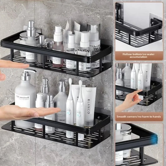 New Drill - Free Storage Shelf: Effortless Installation Perfect for Adding Extra Storage in Bathroom Kitchen or Bedroom!
