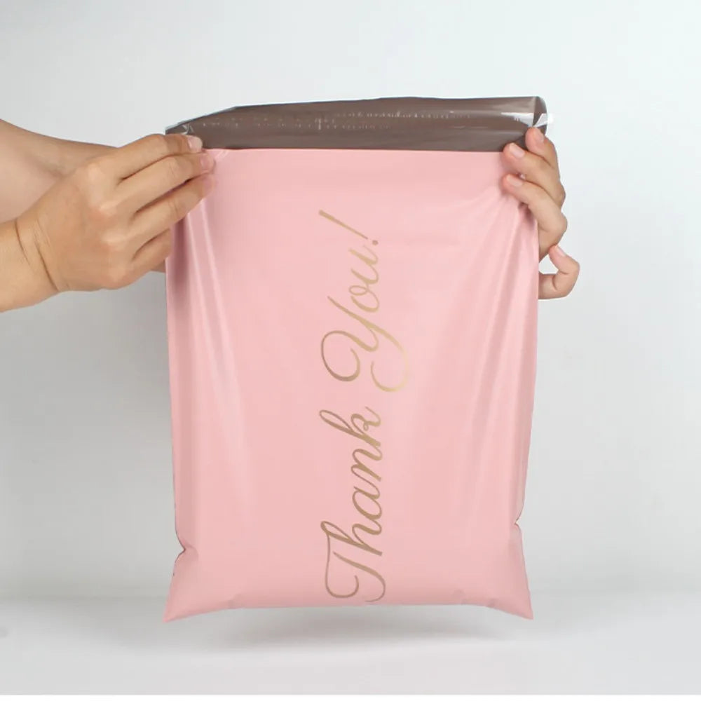 100pcs Pink Thank You Envelopes Shipping Bags Self Seal Packing Bags Sealed Express Bag Mailing Bag Express Packing Supplies