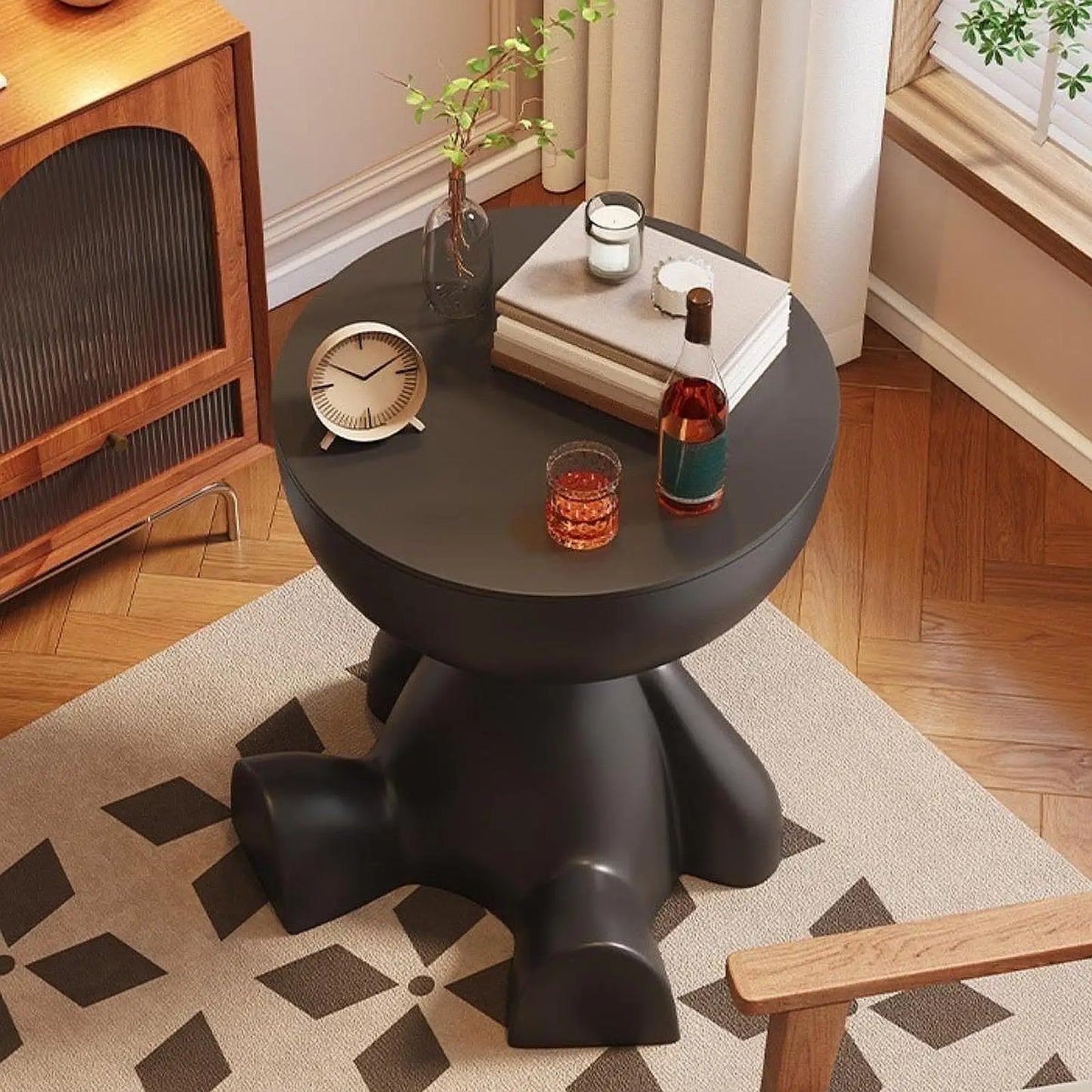 Side Table Flat Head Bedside Table Household Sofa Side Rack Bedroom Balcony Movable Mini Table Small Apartment Movable Tea Table