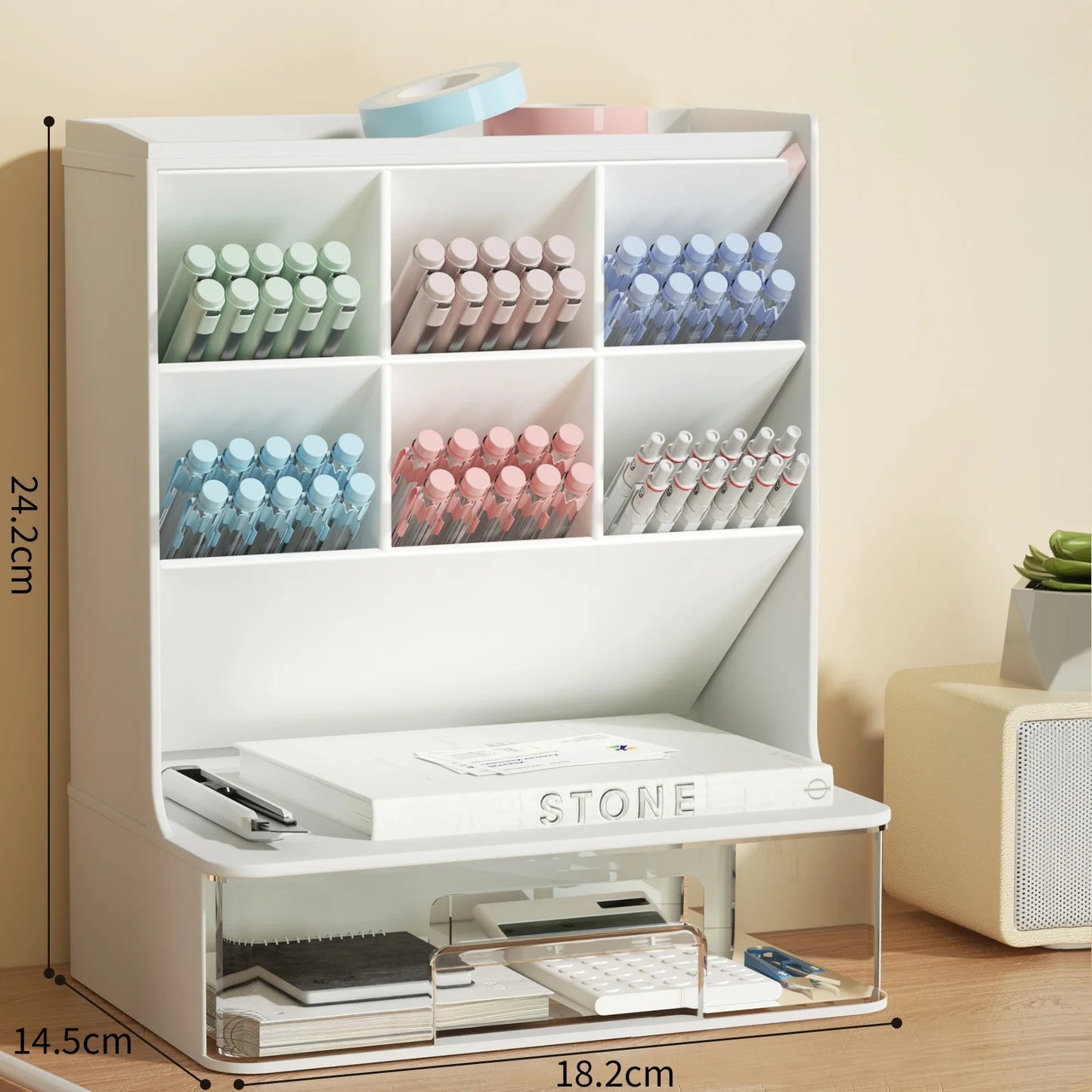 Office Desk Organizer Stationery Supplies Organizers Storage Setup Accessories Deskto Pen Holders Pink Gadgets