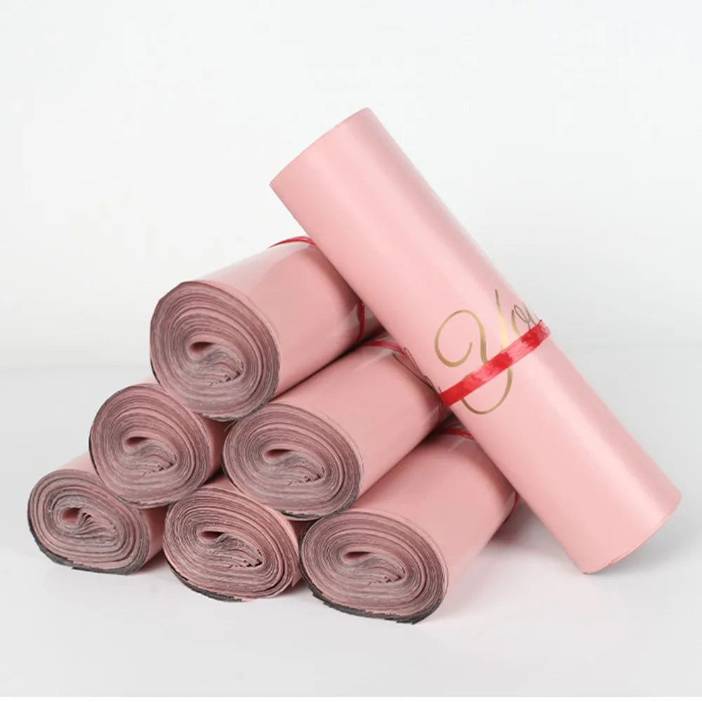 100pcs Pink Thank You Envelopes Shipping Bags Self Seal Packing Bags Sealed Express Bag Mailing Bag Express Packing Supplies
