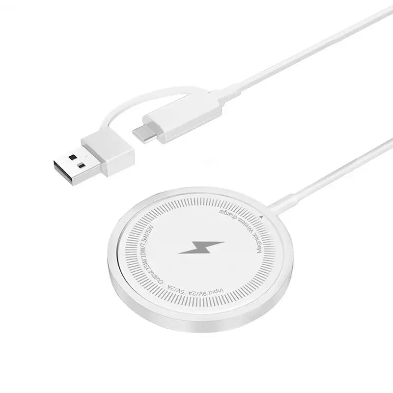 Wireless Charger 15W Compact And Convenient Black For Iphone 15/14/13/12/11/Pro/Max/Se 2020/Xs/Xr/X/8 Plus