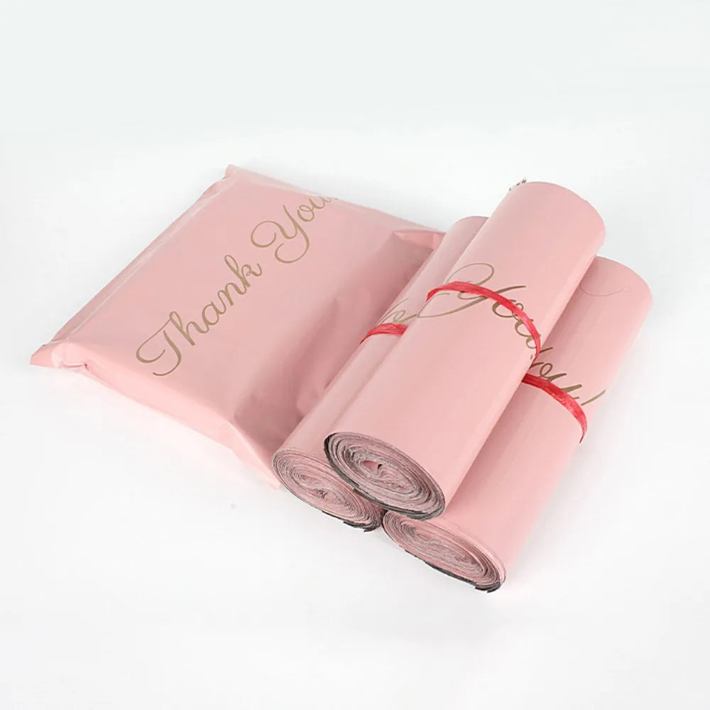 100pcs Pink Thank You Envelopes Shipping Bags Self Seal Packing Bags Sealed Express Bag Mailing Bag Express Packing Supplies