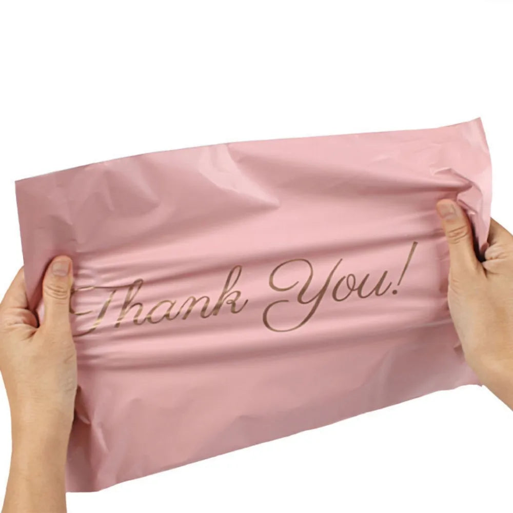 100pcs Pink Thank You Envelopes Shipping Bags Self Seal Packing Bags Sealed Express Bag Mailing Bag Express Packing Supplies