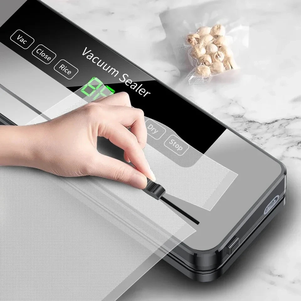 Food Vacuum Sealer Machine Dry Wet Food Vacuum Packaging Machine with UV Kitchen Food Storage Sealing Machine Built-in Cutter