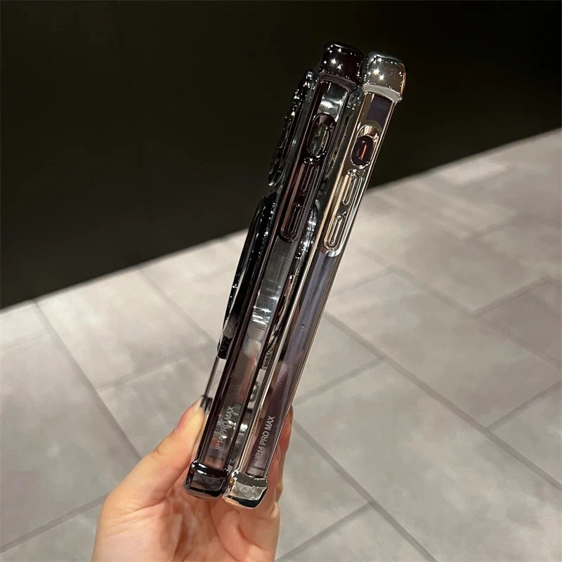 Wireless Charging Magsafe Ring Bracket Case For iPhone 11 12 13 14 15 16 Pro Max Plus X XR XS Transparent Magnetic Bumper Cover