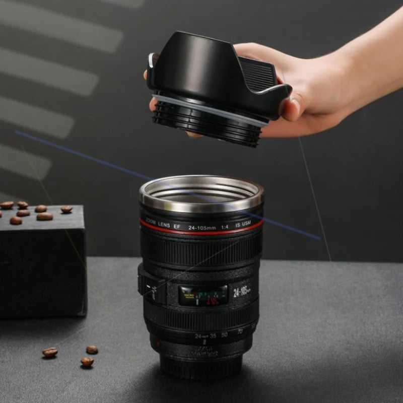 1pc Camera Lens Coffee Mug, Travel Coffee Photographers Mug, Home Supplies