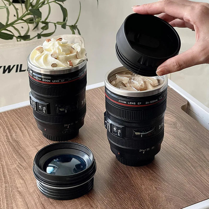 1pc Camera Lens Coffee Mug, Travel Coffee Photographers Mug, Home Supplies