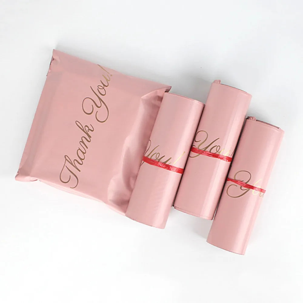 100pcs Pink Thank You Envelopes Shipping Bags Self Seal Packing Bags Sealed Express Bag Mailing Bag Express Packing Supplies