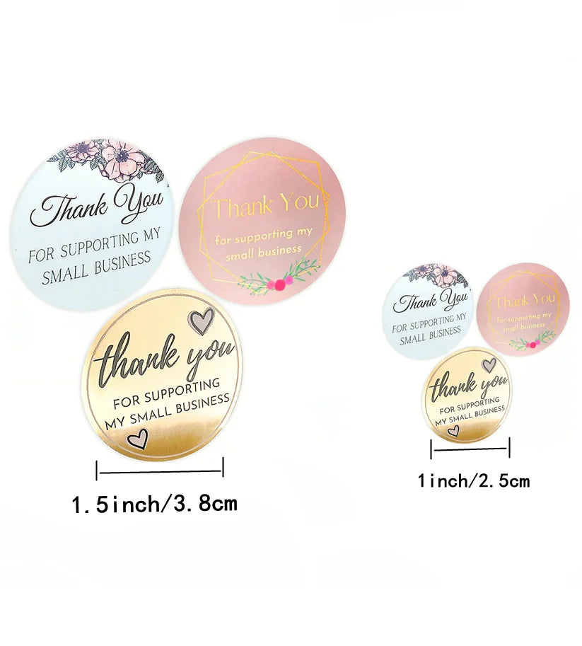 500pcs Thank You For Supporting My Small Business Floral Sticker Gift Packaging Seal Label Scrapbooking Stationery Sticker