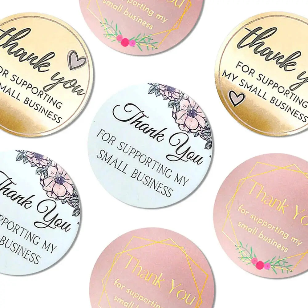 500pcs Thank You For Supporting My Small Business Floral Sticker Gift Packaging Seal Label Scrapbooking Stationery Sticker