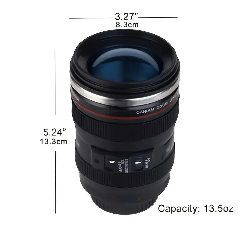 1pc Camera Lens Coffee Mug, Travel Coffee Photographers Mug, Home Supplies