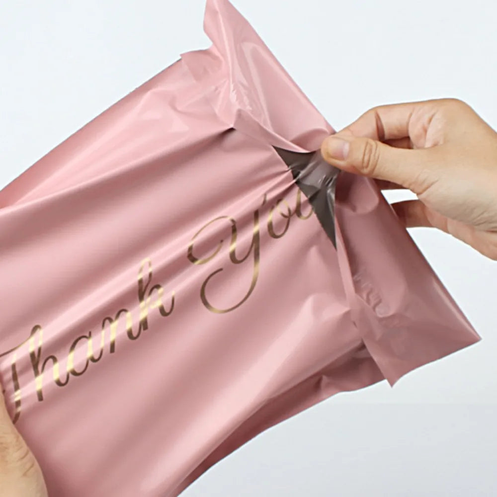 100pcs Pink Thank You Envelopes Shipping Bags Self Seal Packing Bags Sealed Express Bag Mailing Bag Express Packing Supplies