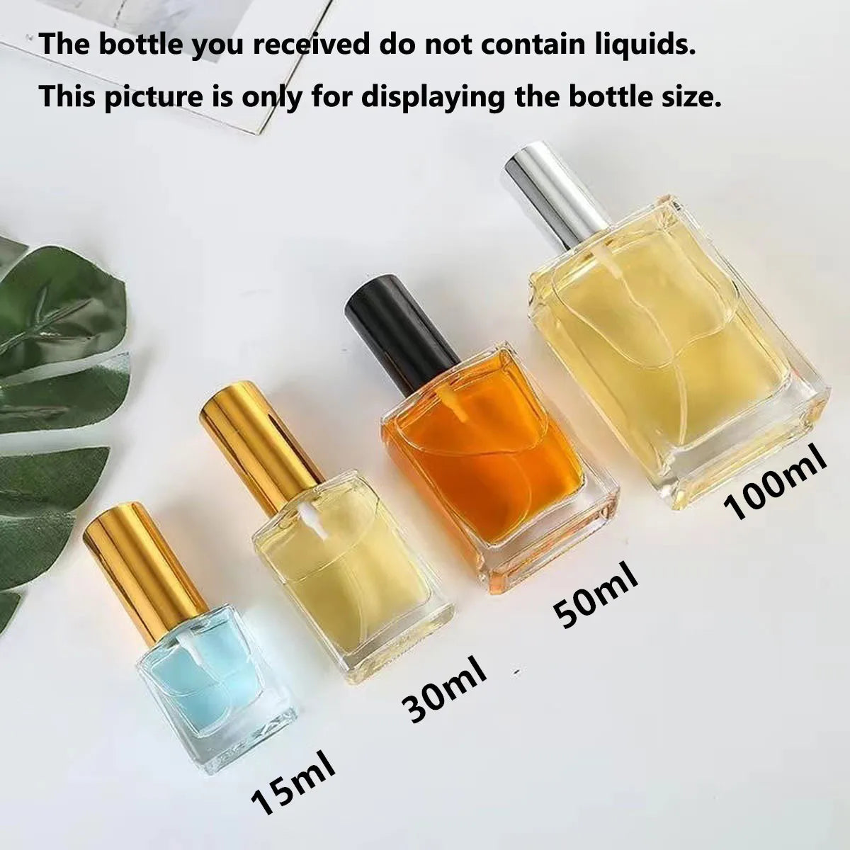 1X 3X Glass Perfume Spray Bottle 15ml 30ml 50ml 100ml Essential Oils Perfume Refill Bottle Atomizer Refillable Flat Clear Jar