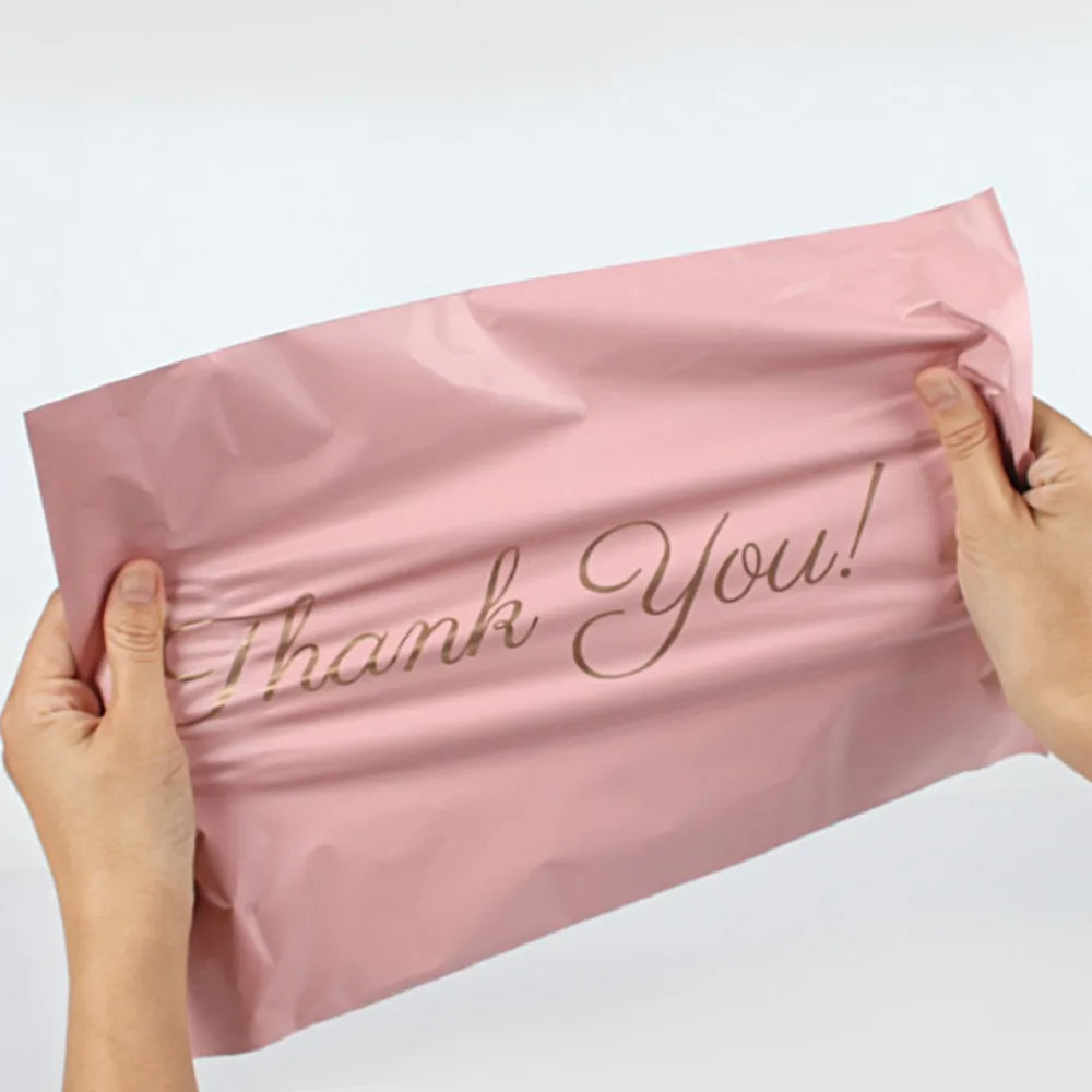 100pcs Pink Thank You Envelopes Shipping Bags Self Seal Packing Bags Sealed Express Bag Mailing Bag Express Packing Supplies