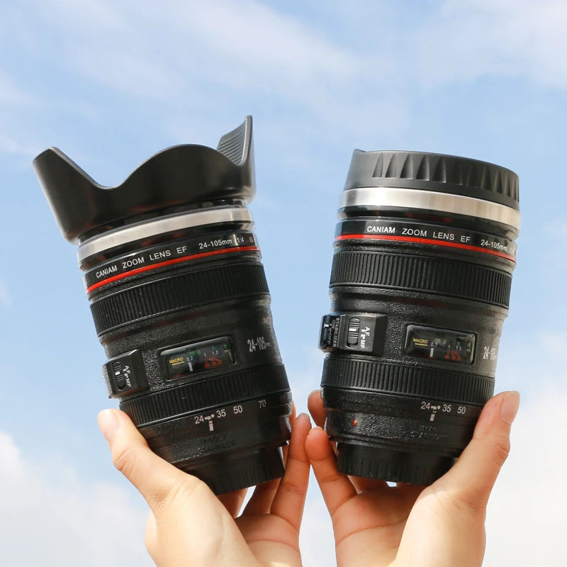 1pc Camera Lens Coffee Mug, Travel Coffee Photographers Mug, Home Supplies