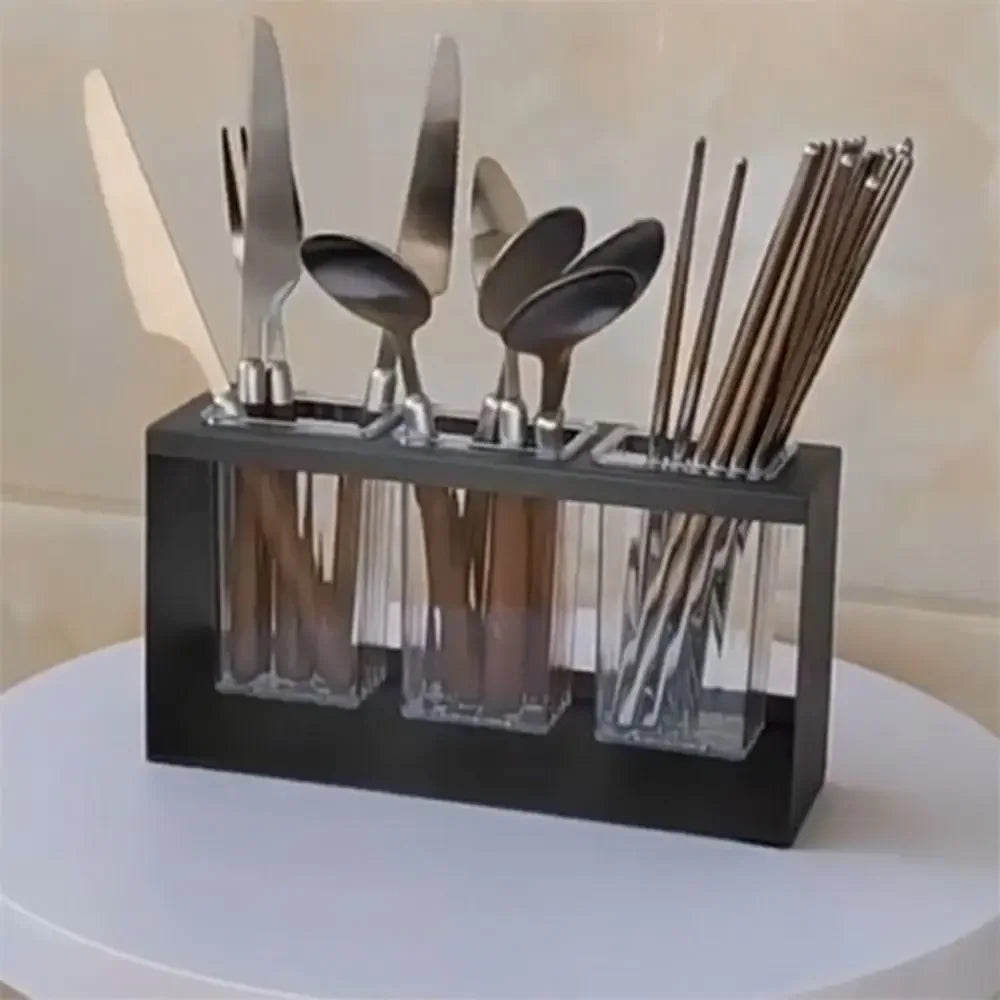 Kitchen Cutlery Storage Racks Drain Tableware Holder Chopstick Spoon Fork Storage Box Rack Chopsticks Cage Save Space Simple