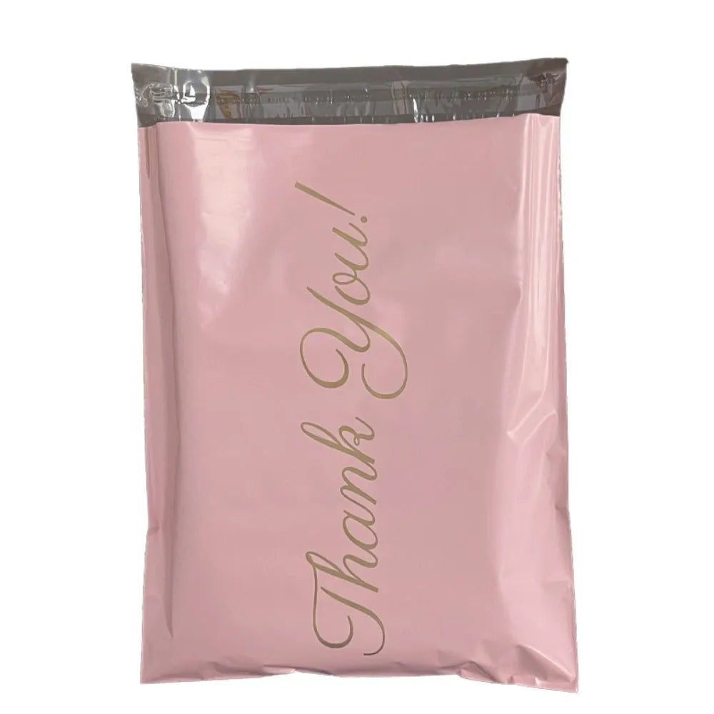 100pcs Pink Thank You Envelopes Shipping Bags Self Seal Packing Bags Sealed Express Bag Mailing Bag Express Packing Supplies