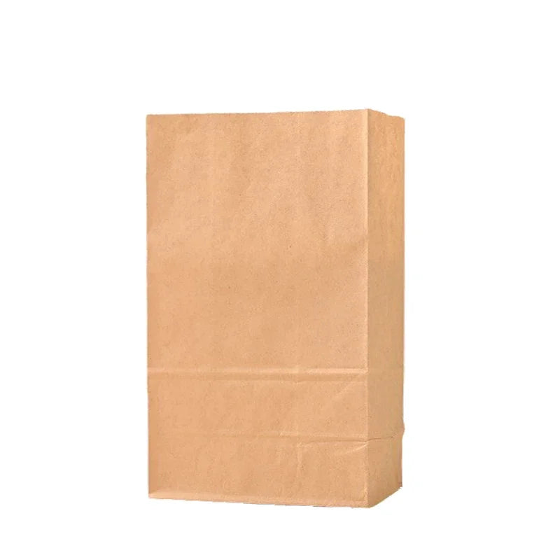 50/100pcs Brown kraft paper bags Standing paper bags Bread snack bags Holiday gift bags Food packaging bags can be wholesale