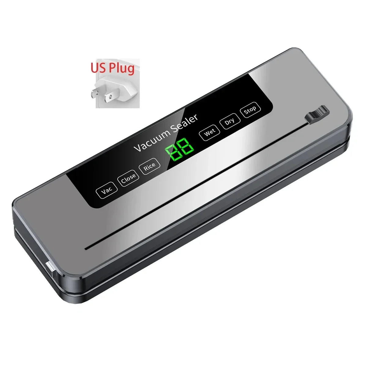Food Vacuum Sealer Machine Dry Wet Food Vacuum Packaging Machine with UV Kitchen Food Storage Sealing Machine Built-in Cutter