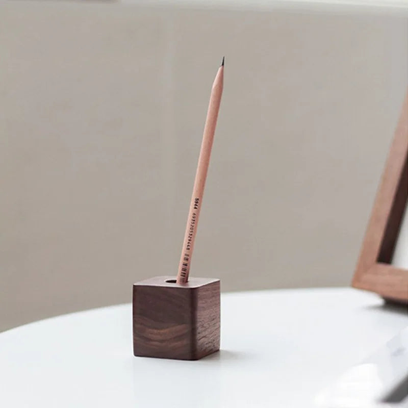 Creative Wooden Pen Holder Office Desktop Storage Ornaments Minimalist Furnishings Office Supplies Multifunction Storage Box