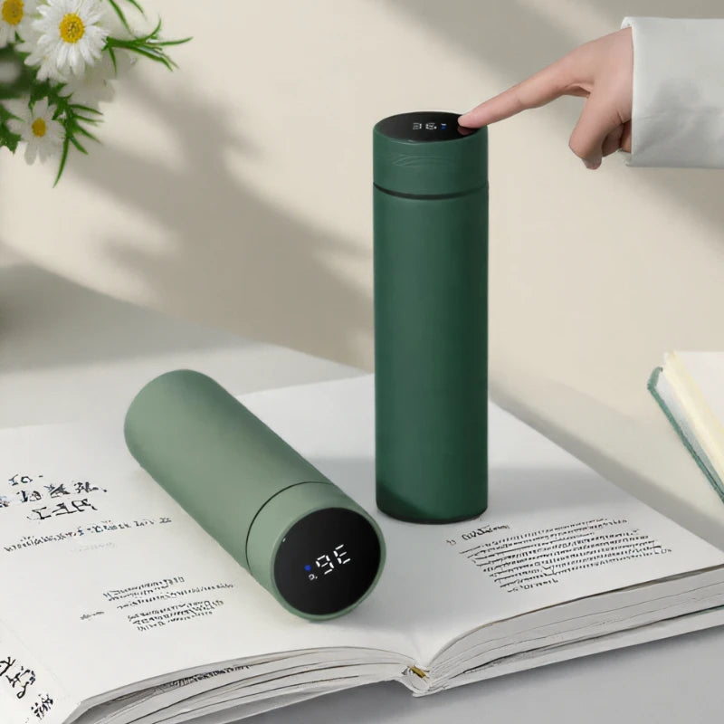 500ml Smart Water Bottle Stainless Steel Thermos Temperature Display Leakproof Vacuum Flasks Coffee Cup Milk Mug Christmas Gift